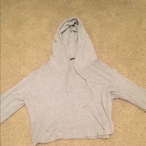 Light gray Brandy Melville cropped hoodie.